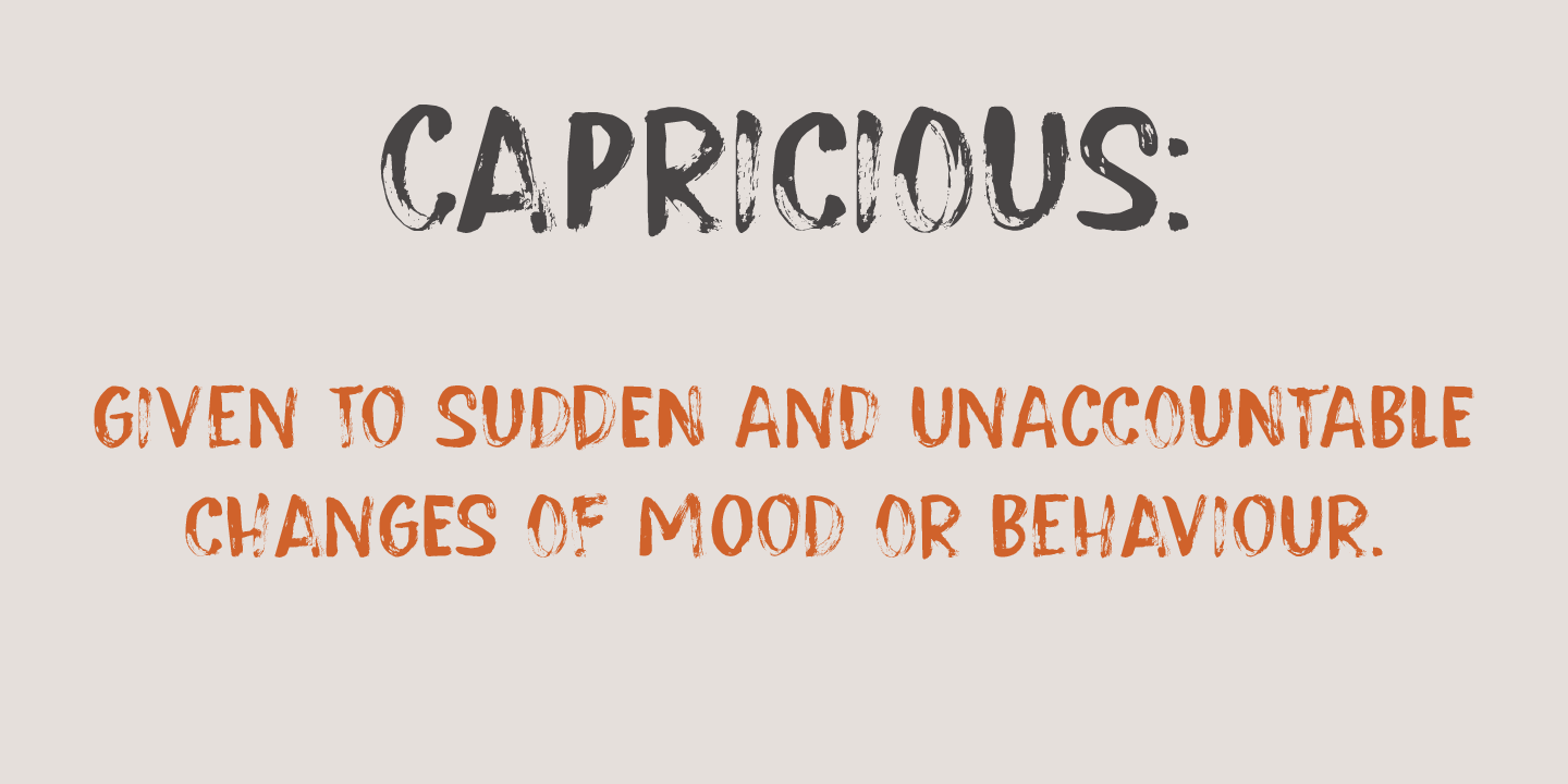 Przykładowa czcionka Capricious #5